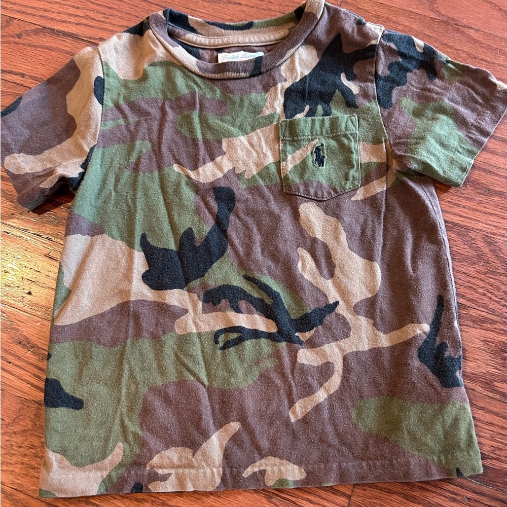 Ralph Lauren Kids Camo Tee - Green, Brown, and Black - Picture 3 of 4